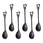 Jogo De 6 Colheres Romantique Em Aco Inox Cor Preta