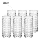 Jogo De 6 Copos Altos Diamond Em Vidro 300ml Hauskraft