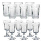 Jogo De 6 Copos De Vidro E 6 Taças Flowers - Casambiente Taca