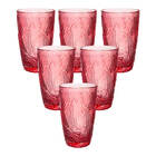 Jogo De 6 Copos De Vidro E 6 Taças Folha Rosa - Casambiente C