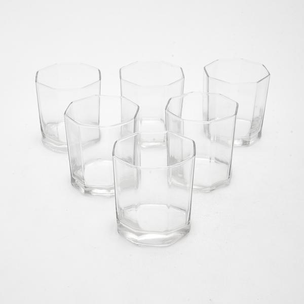 Jogo de 6 copos geométricos Nadir Figueiredo vidro 320ml