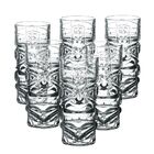 Jogo De 6 Copos Tiki Maori Alto De Vidro Hi-ball 420ml