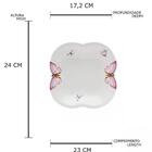 Jogo De 6 Pratos De Sopa De Porcelana Borboletas - Wolff