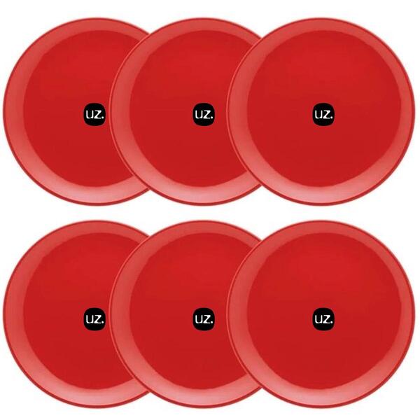 Jogo De 6 Pratos Rasos Redondos 26cm Pratos De Plástico Uz