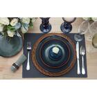 Jogo De 6 Pratos Rasos Wolff Reactive Glaze De Porcelana Cinz