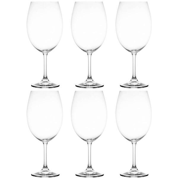 Jogo De 6 Taças De Vinho Tinto Cristal Bohemia Lyor 580ml Som