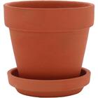 Jogo De 6 Vasos Clay Cachepô Para Jardim Terracota Com Prato