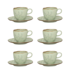 Jogo De 6 Xicaras C/pires Bambu Oxford 220ml