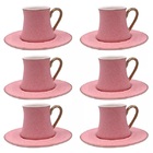 Jogo De 6 Xicaras Cafe Porcelana 80ml Galet Rosa L Hermitage