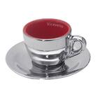 Jogo De 6 Xícaras Cromadas Vermelha