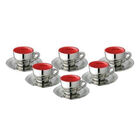 Jogo De 6 Xícaras Cromadas Vermelha