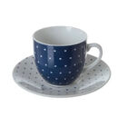 Jogo De 6 Xícaras De Café Com Pires Petitgeo 90 Ml Azul Marin