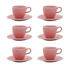 Jogo De 6 Xícaras De Chá 220 Ml Com Pires Ryo Pitaia Oxford