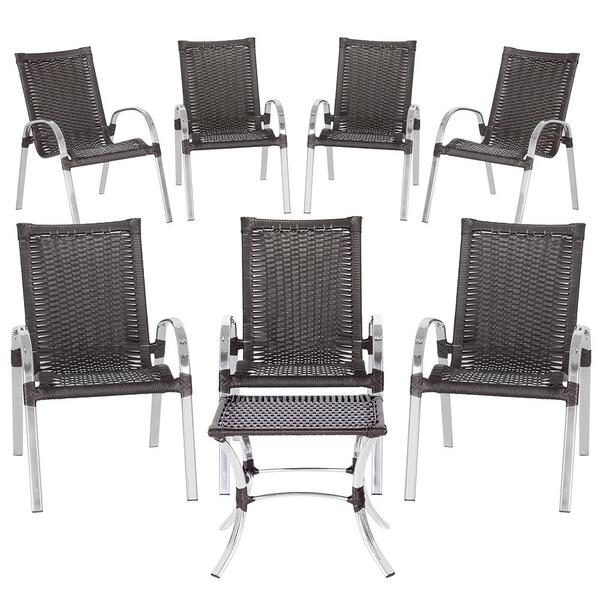 Jogo De 7 Cadeiras De Area Colombia E 1 Mesa Baixa Colombia E