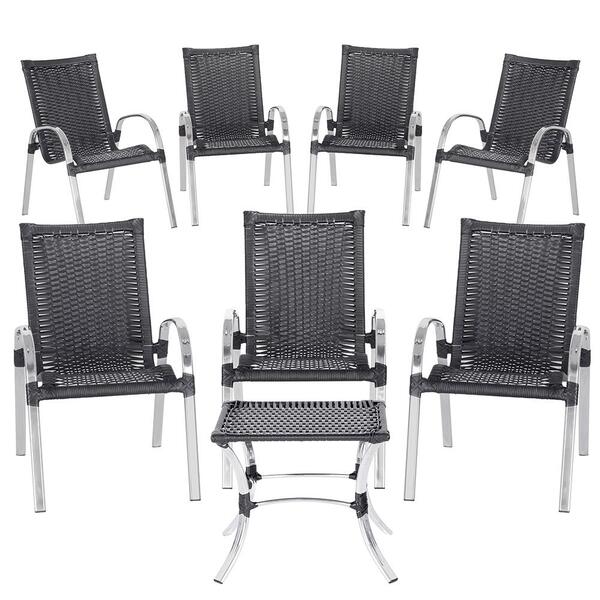 Jogo De 7 Cadeiras De Area Colombia E 1 Mesa Baixa Colombia E