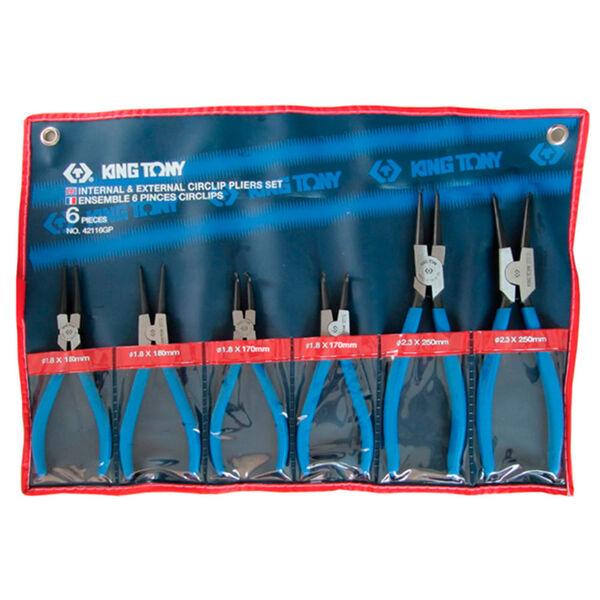 Jogo De Alicate Para Anéis  Externo E Internos 6 Peças King T