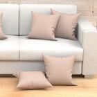 Jogo De Almofada 6 Unidades Bege Lisa 45cm X 45cm Com Refil D