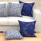 Jogo De Almofada Azul Decorativas 60cm X 60cm 6 Unidades Com