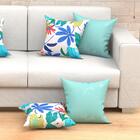 Jogo De Almofada Azul Floral Estampada 2 Unidades Com Refil D