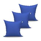 Jogo De Almofada Azul Lisa 3 Unidades 45cm X 45cm Com Refil D