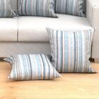 Jogo De Almofada Azul Listrada Clássica 60cm X 60cm 6 Unidade