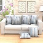 Jogo De Almofada Azul Listrada Clássica 60cm X 60cm 6 Unidade