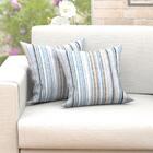 Jogo De Almofada Azul Listrada Fascínio 45cm X 45cm 4 Unidade