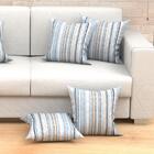 Jogo De Almofada Azul Listrada Fascínio 45cm X 45cm 4 Unidade