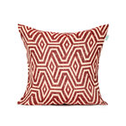 Jogo De Almofada De Linho Vermelha Lisa 45cm X 45cm Com Enchi