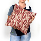 Jogo De Almofada De Linho Vermelha Lisa 45cm X 45cm Com Enchi