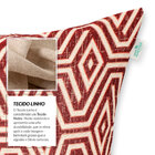 Jogo De Almofada De Linho Vermelha Lisa 45cm X 45cm Com Enchi