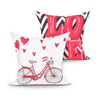 Jogo De Almofada Estampada Love Para Sala 45cm X 45cm 2 Unida