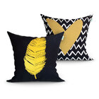 Jogo De Almofada Estampada Preta Decorativa 2 Unidades 45cm X