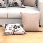 Jogo De Almofada Floral Bege Estampada Decorativa 60cm X 60cm
