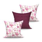 Jogo De Almofada Floral Kit 3 Unidades 60cm X 60cm Tecido Jac