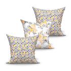 Jogo De Almofada Grande Amarela Kit 3 Unidades 60cm X 60cm Te