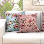 Jogo De Almofada Grande Floral Estampada Decorativa 60cm X 60