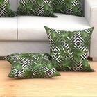 Jogo De Almofada Grande Verde Estampada Decorativa 4 Unidades