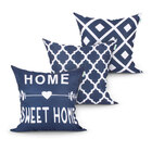 Jogo De Almofada Para Quarto Azul Marinho Estampada 45cm X 45