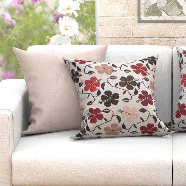 Jogo De Almofada Para Sala Estampada Bege Florence 2 Unidades