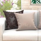 Jogo De Almofada Para Sala Lisa Bege E Marrom 60cm X 60cm 2 U