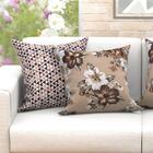 Jogo De Almofada Para Sofá Grande Marrom Floral 4 Unidades 60