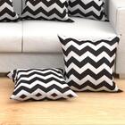 Jogo De Almofada Preta Chevron Decorativa 60cm X 60cm 6 Unida
