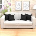 Jogo De Almofada Preta Lisa 4 Unidades 45cm X 45cm Cheias Com