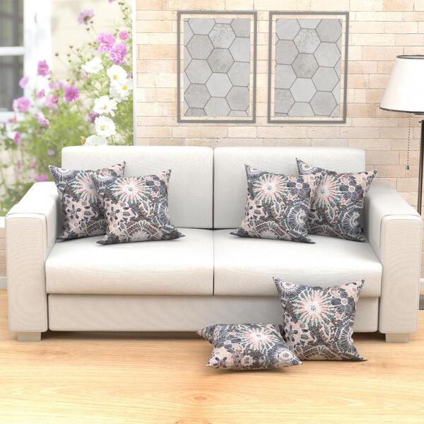 Jogo De Almofada Tabaco 6 Unidades 45cm X 45cm Com Refil De S