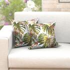 Jogo De Almofada Verde Estampada Floral 4 Unidades 45cm X 45c