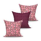 Jogo De Almofada Vermelha Geométrica Grande Kit 3 Unidades 60