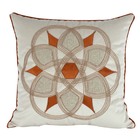 Jogo De Almofadas De Luxo Bordada Com Aplique Terracota 50x50