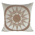 Jogo De Almofadas De Luxo Bordada Com Aplique Terracota 50x50