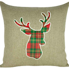 Jogo De Almofadas De Natal Bordadas 50x50 Poliéster Com Enchi